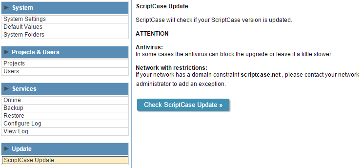 how to link two projects in scriptcase