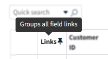 Example of the hint in the Font Awesome field for grouping field links