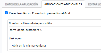 Checkbox field to enable the creation of the linked form to edit the grid