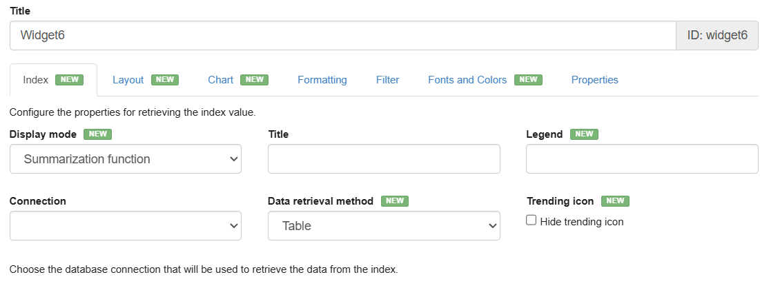 General index widget