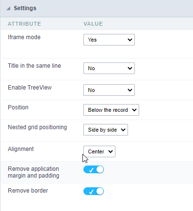 Nested Grid settings attributes