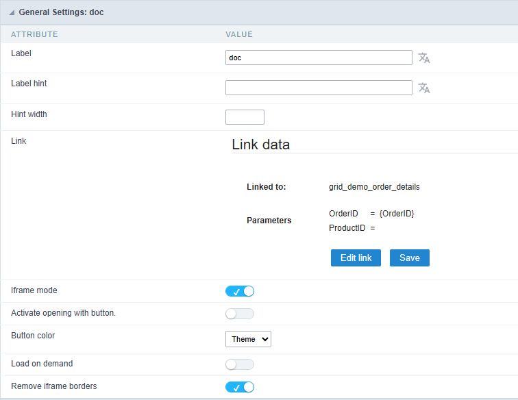 Nested Grid general settings
