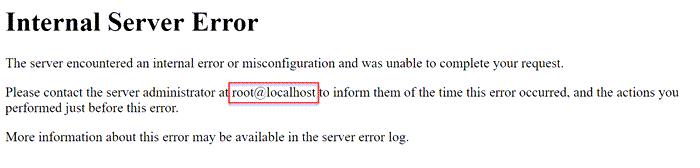 Error 500 with admin email