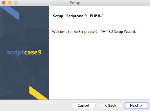 Installation welcome screen