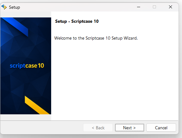 Installation welcome screen