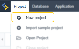 Project creation screen