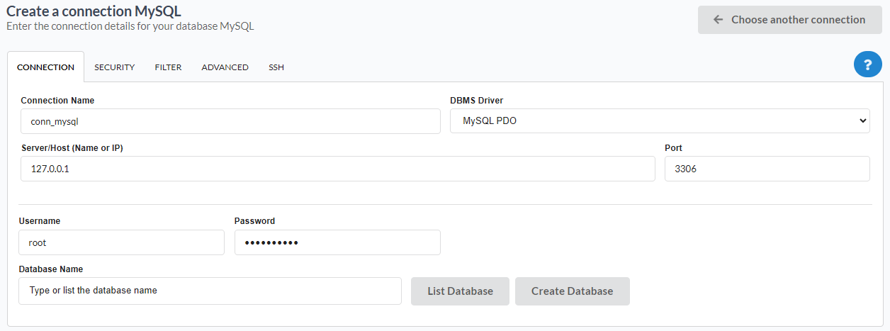 Creating the project's main connection