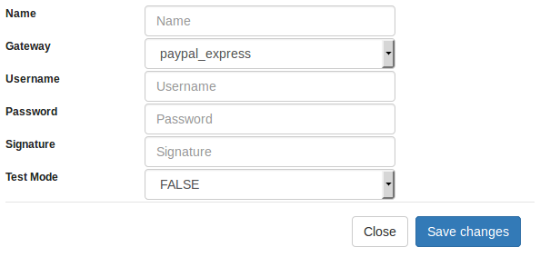 PayPal API Payment Configuration