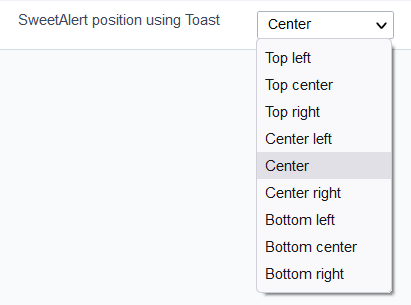 Toast placement options