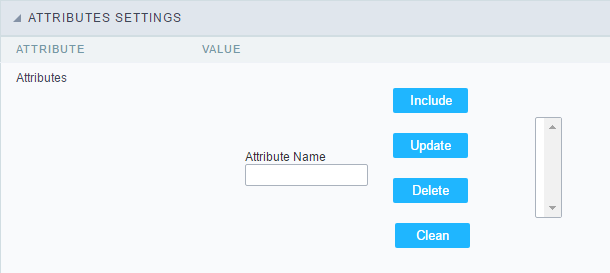 Attributes configuration Interface.