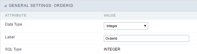 Interface de configuração do campo número.