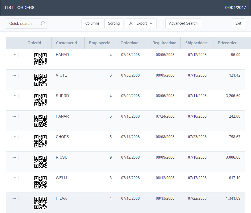 Interface of Values Format.