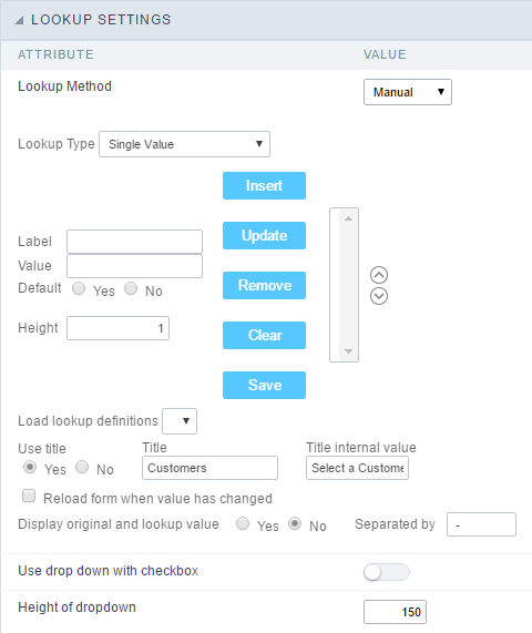 Manual Lookup Interface