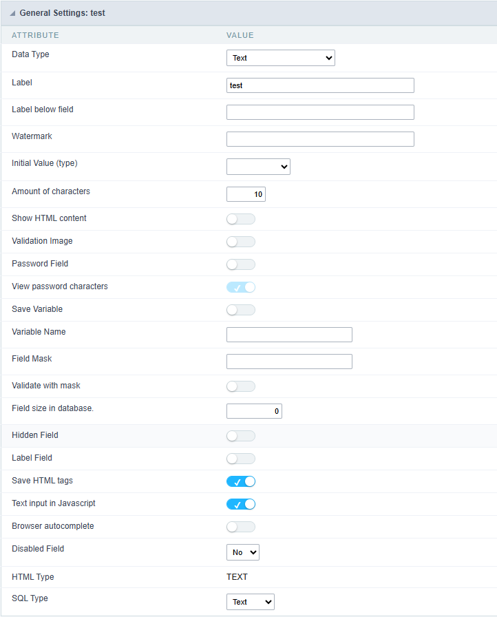 Configuração Geral