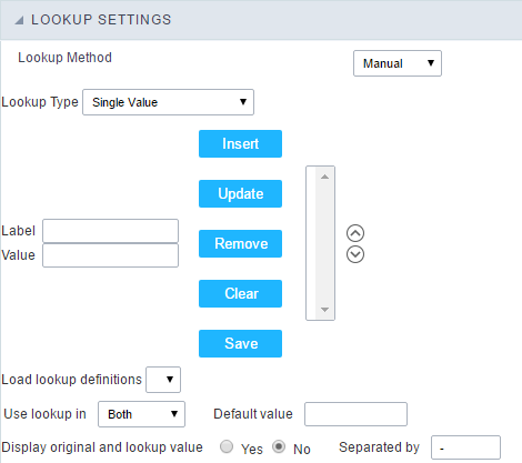 Single lookup configuration