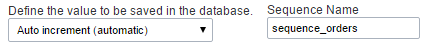 Auto Increment configuration Interface.