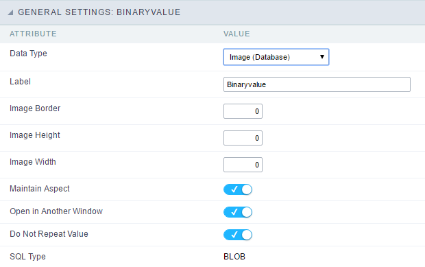 Upload field Configuration Interface.