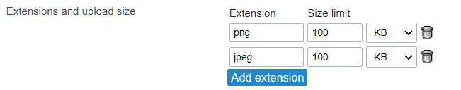 Extension allow settings