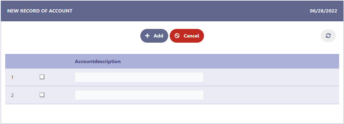 Exemplo do formulários Múltiplos Registros em modo de inserção
