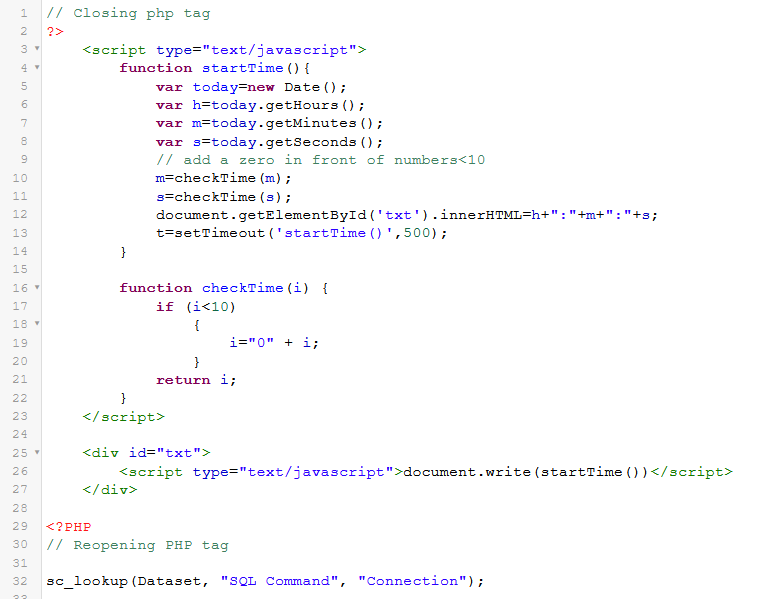 Example of using JavaScript code inside Scriptcase application events