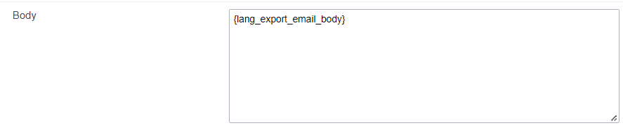 Configuração do e-mail enviado