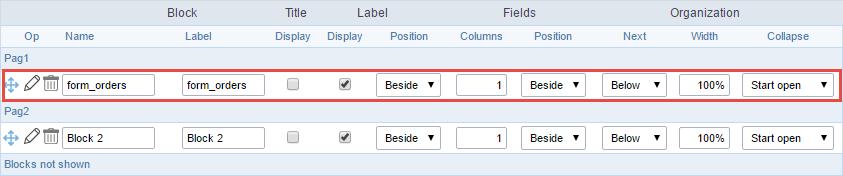 Application Block Display configuration