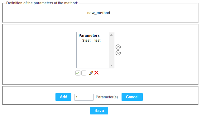 PHP method parameter management Interface