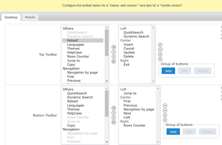 Form buttons positioning