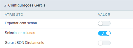 Configurações Gerais do JSON