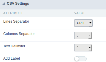 Grid CSV Export Configuration