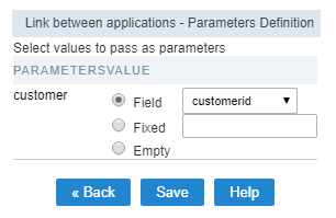 Informing the parameter to the variable