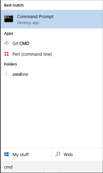 Accessing the Windows Command Prompt.