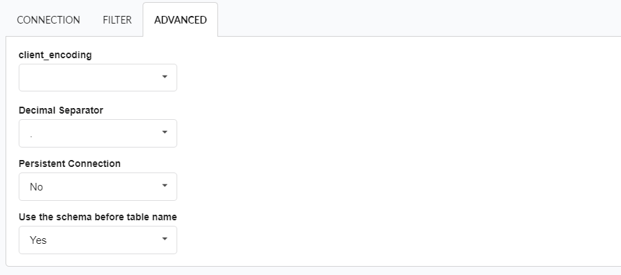 Advanced database connection configuration 