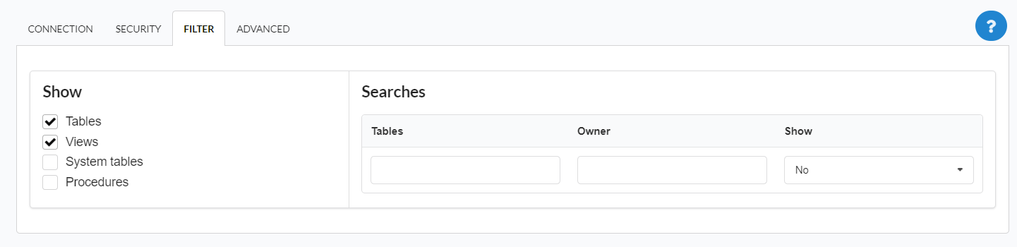 Filtering the database connection