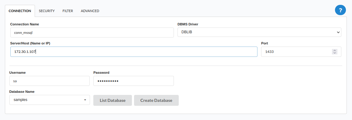 Connecting to the database