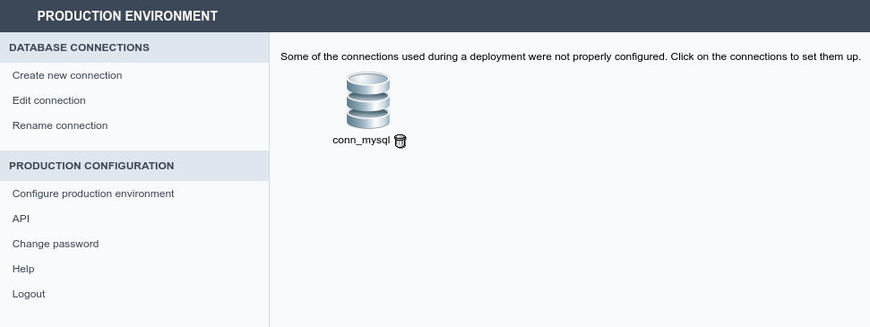 Setting project connections