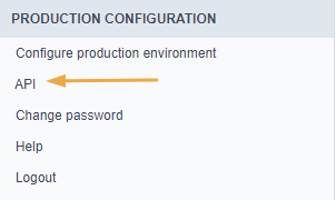 Menu API no ambiente de produção
