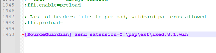 Adicionando extensão do Loader no php.ini