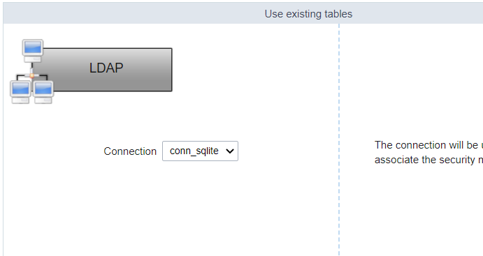 Security module selection screen by user