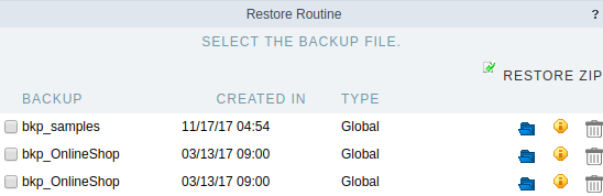 Backup restore