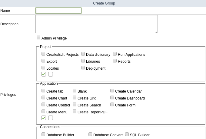  Log configuration screen