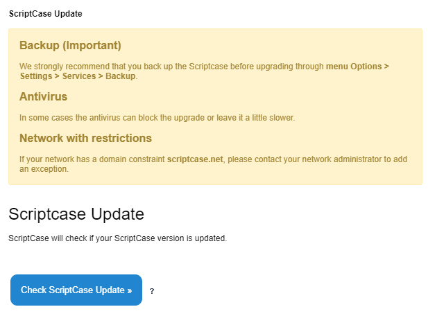 ScriptCase Update