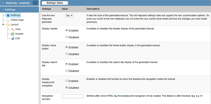 Basic configurations