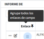 Ejemplo del hint en el campo Font Awesome para agrupación de enlaces de campo