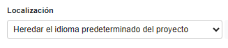 Campo de selección de idioma de la aplicación