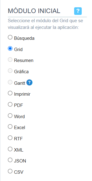 Módulos iniciales del Grid