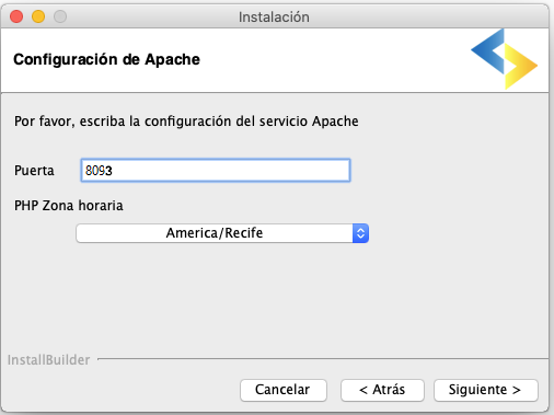 Configuración de Apache de la instalación