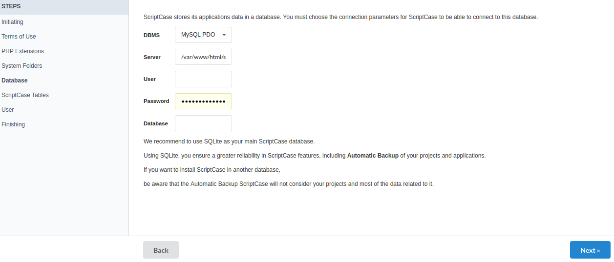 Cambio de la base de datos por defecto