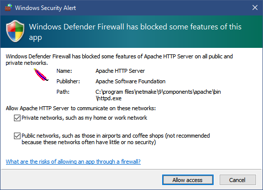 Permiso del firewall