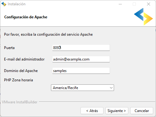 Configuración de Apache de la instalación